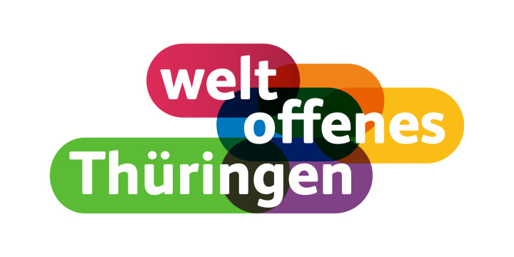 Logo der Initative Weltoffenes Thüringen mit bunten Bubbles