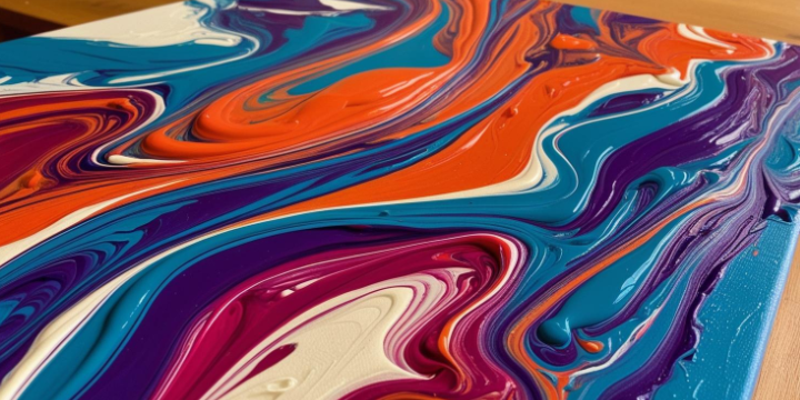 Acrylfarben auf einer Leinwand