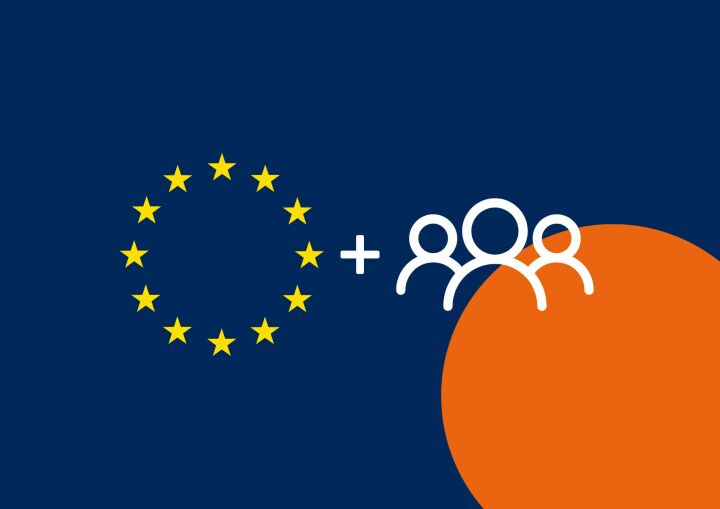 Piktogramm gelbe Europasterne + Gesellschaft